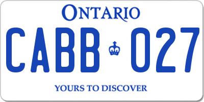 ON license plate CABB027