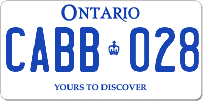 ON license plate CABB028