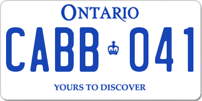 ON license plate CABB041