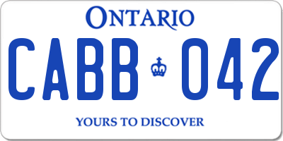 ON license plate CABB042