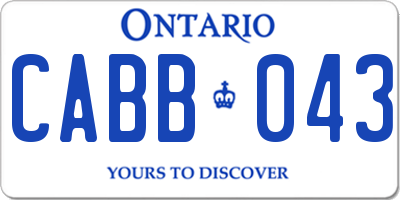 ON license plate CABB043