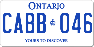 ON license plate CABB046