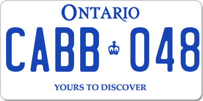 ON license plate CABB048