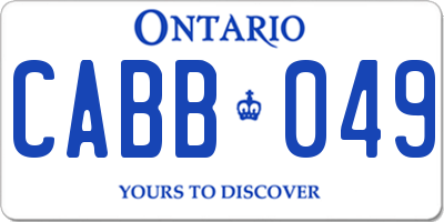 ON license plate CABB049