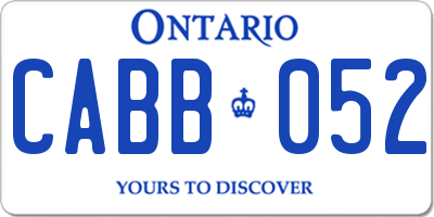 ON license plate CABB052