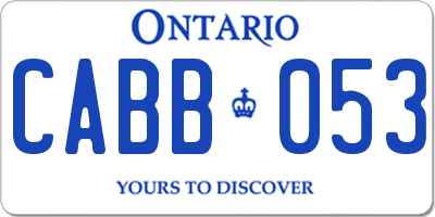 ON license plate CABB053