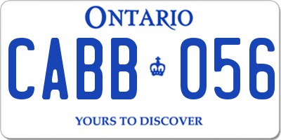 ON license plate CABB056