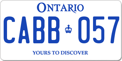 ON license plate CABB057