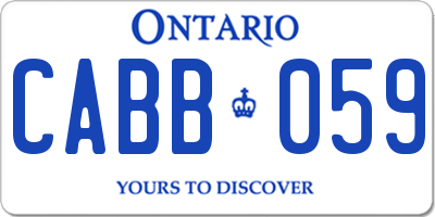 ON license plate CABB059