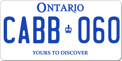 ON license plate CABB060