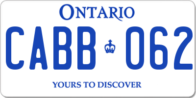 ON license plate CABB062