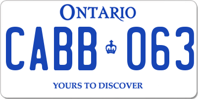 ON license plate CABB063