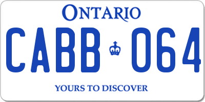 ON license plate CABB064