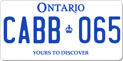 ON license plate CABB065