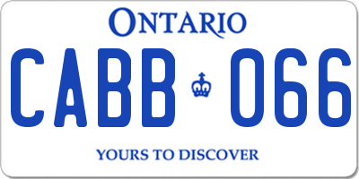 ON license plate CABB066