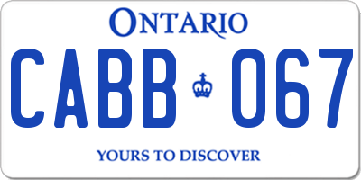 ON license plate CABB067