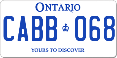 ON license plate CABB068