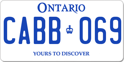 ON license plate CABB069