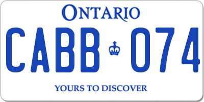 ON license plate CABB074