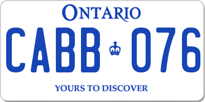 ON license plate CABB076