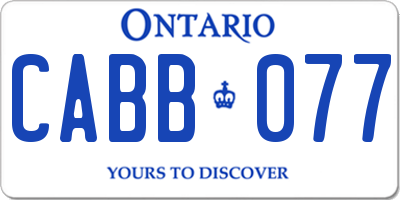 ON license plate CABB077