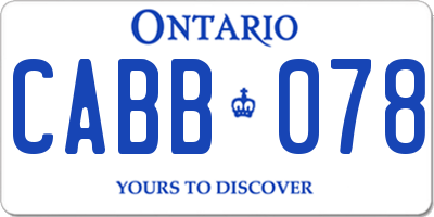 ON license plate CABB078