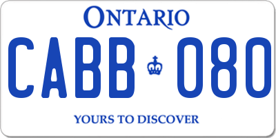 ON license plate CABB080