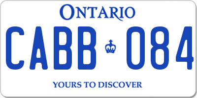 ON license plate CABB084