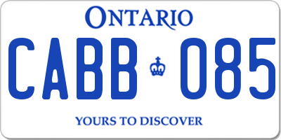 ON license plate CABB085