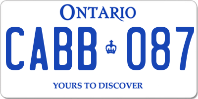 ON license plate CABB087