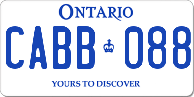 ON license plate CABB088