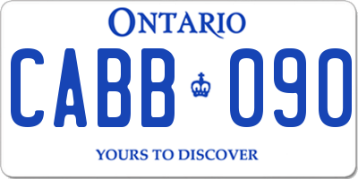 ON license plate CABB090