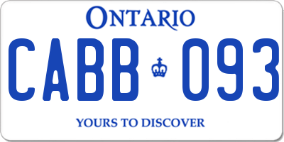 ON license plate CABB093