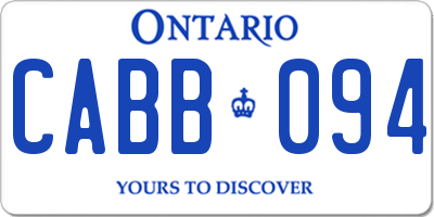 ON license plate CABB094