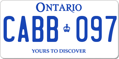 ON license plate CABB097