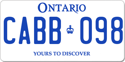 ON license plate CABB098