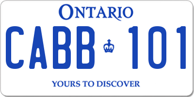 ON license plate CABB101