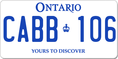 ON license plate CABB106