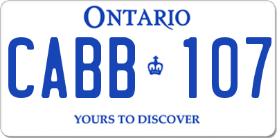 ON license plate CABB107