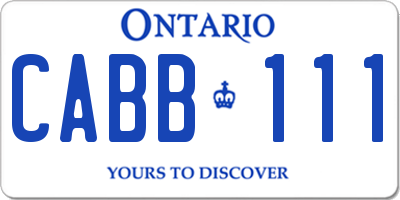 ON license plate CABB111