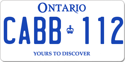 ON license plate CABB112