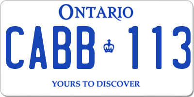 ON license plate CABB113