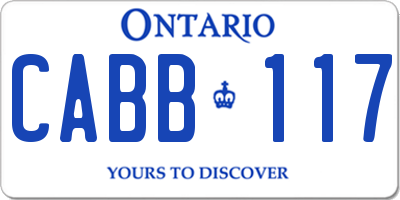 ON license plate CABB117