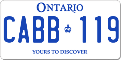 ON license plate CABB119