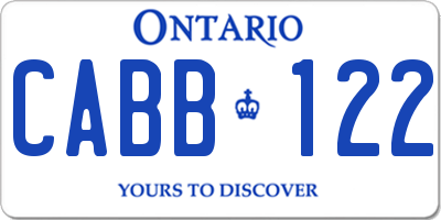 ON license plate CABB122