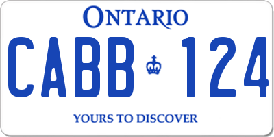 ON license plate CABB124