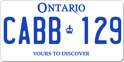 ON license plate CABB129