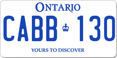 ON license plate CABB130