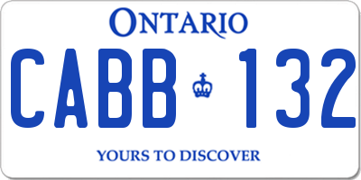 ON license plate CABB132