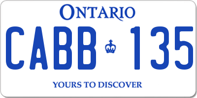 ON license plate CABB135